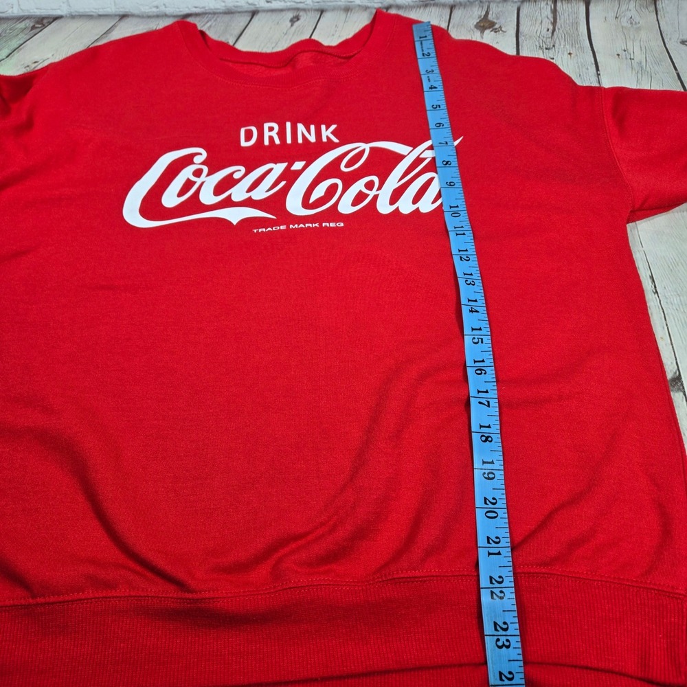 Coca-Cola Womens Red Graphic Sweatshirt Drink Coke Classic Logo Medium RN 117508 - Picture 8 of 9